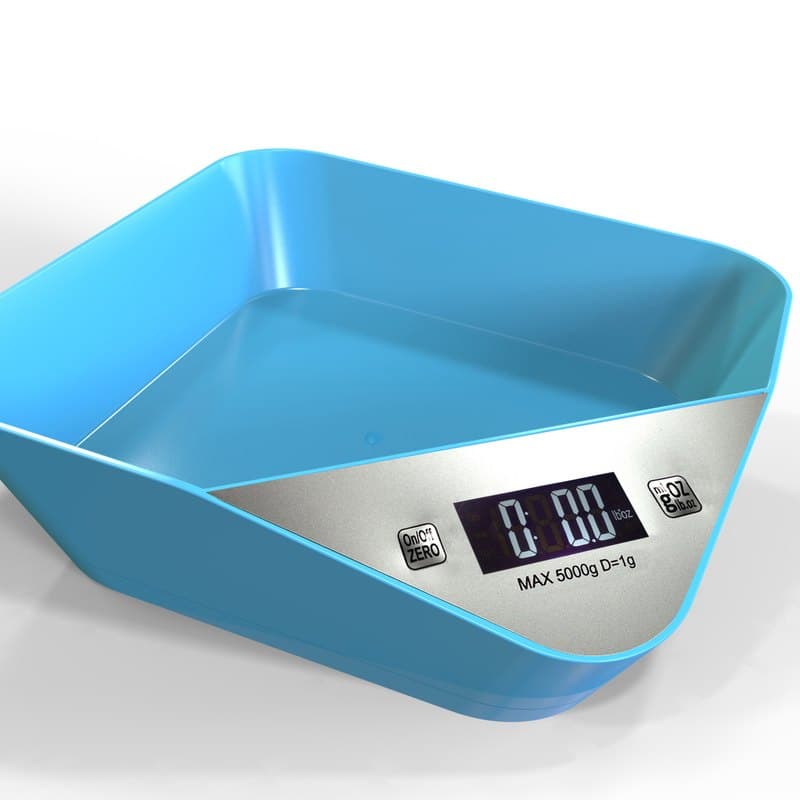 Compact digital scale with a tray